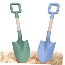 16in/40cm Kids Beach Spades Sand Shovels Toy Gardening Tool, Sturdy Wood Green