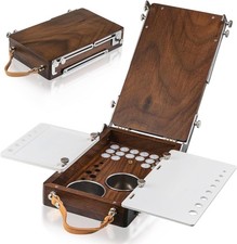 Wood Travel Watercolor Palette, Plein Air Easel Pochade Box for Art Supplies,...