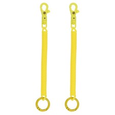 2pcs, Retractable Coil Springs Keychain with Metal Lobster Clasp Keyring Yellow