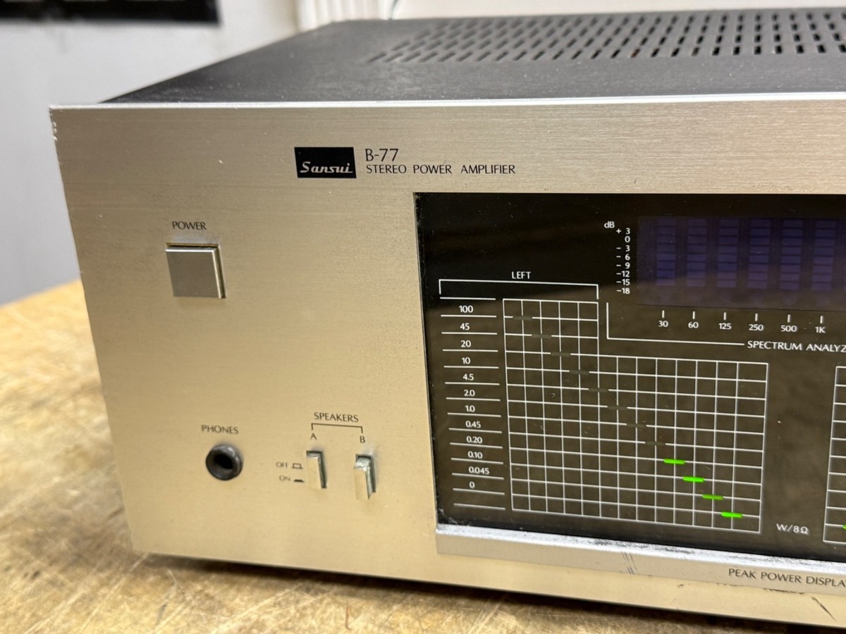 Sansui STEREO POWER AMPLIFIER B-77 パワーアンプ (E1430txY) Vintage Rare Sansui B-77 Stereo Power Amplifier & Sansui C-77