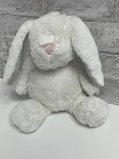 Carter's Plush Bunny Rabbit White  Stuffed Animal Lovey Baby Stuffie Rare 10”HTF
