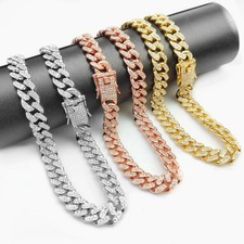 Pet Dog Cat Metal Gold Chain Diamond Cuban Collar Link Luxury Necklace Bling
