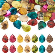 70Pcs Multi-Colored Natural Mother of Pearl Shell Teardrop Charms for DIY Jewelr