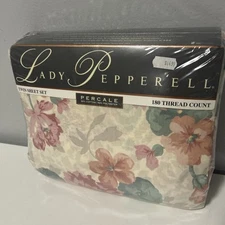 Vtg 90’s Lady Pepperell Twin Sheet Set Cotton Blend Pink Floral Selena Multi