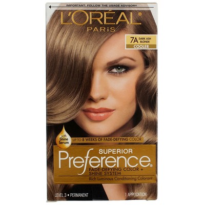 L'Oreal Paris Superior Preference Fade Defying Hair Color, Dark Ash Blonde 7A