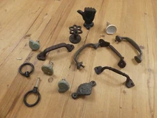 14 Cast Iron Drawer Pulls Knobs Resell Flea Market Steampunk **Read Have Issues*