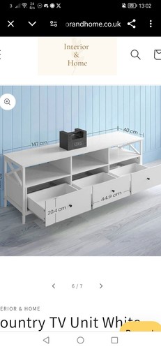 TV Stand, TV Cabinet For Up To 65 Inch TV, TV Table With 3 Drawers And 3 Open Sh - Picture 5 of 7