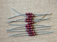 10 NOS Piher 1k ohm 5% 1/2 watt 1/2W Carbon Film Resistors Long Leads TEST 1000