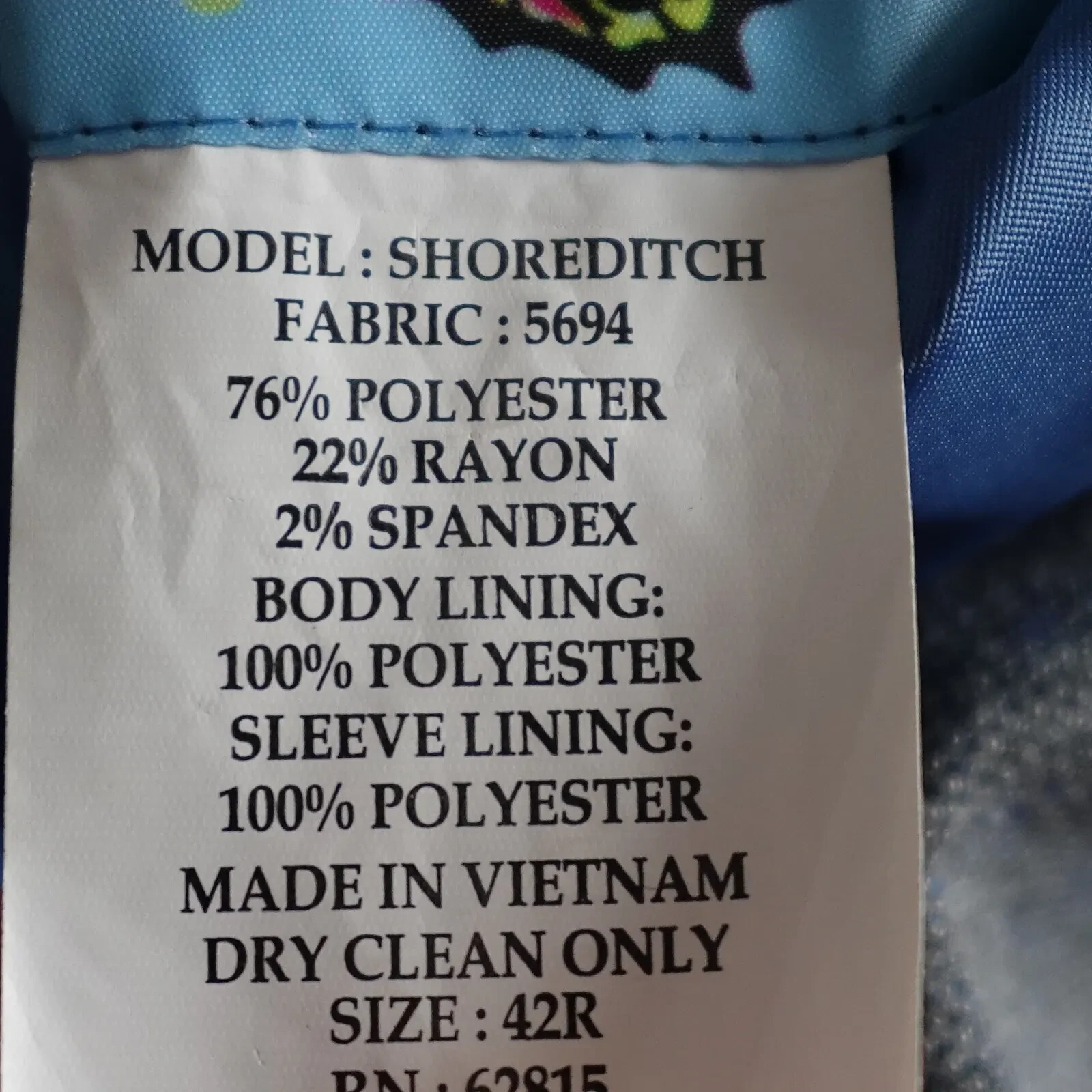 Savile Fila Tuta Giacca Blazer Uomo Taglia 42R Grigio Shoreditch Monopetto