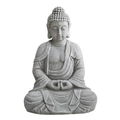 #ad Sunjoy Buddha Statue 20 in. Large Sized Buddha Garden Statue Gray Decorative... $79.08