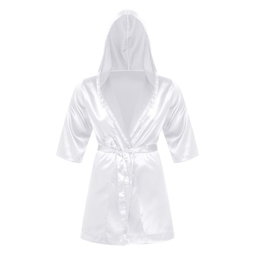 Albornoz de satén para hombre kimono de seda bata con cinturón ropa de dormir media manga camisón - Imagen 5 de 97