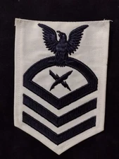 CTC CRYPTOLOGIC TECHNICIAN RATING BADGE CPO E-7 BLACK ON WHITE
