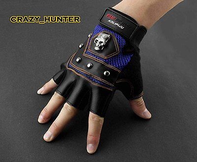Biker Competitive Training Sport Driving Skull Men/'s Fingerless Gloves