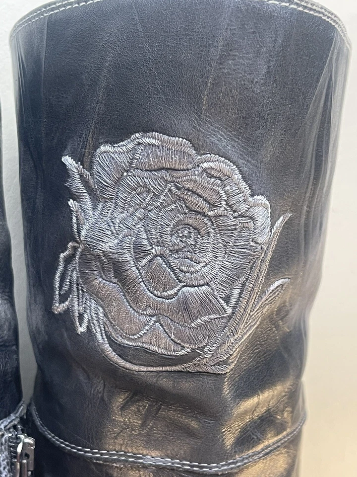 Botas altas Mark Nason para mujer sirena talla 7 cuero negro Italia Foto 3 de 4