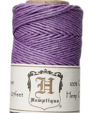 Cord, Hemp, 205 Foot Spool Purple Polished 1mm Diameter 3 Ply w/ 20lb Test