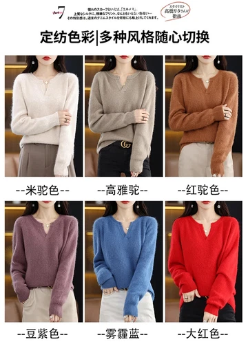 Suéter para mujer 100 % cachemir puro manga larga  - Imagen 18 de 30