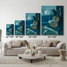 Pablo Picasso Canvas Wall Art | The Old Guitarist