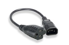 NEMA 5-15R To IEC320 C14 Power Cable Adapter For Power Strip PDU PSU 1 Feet Long