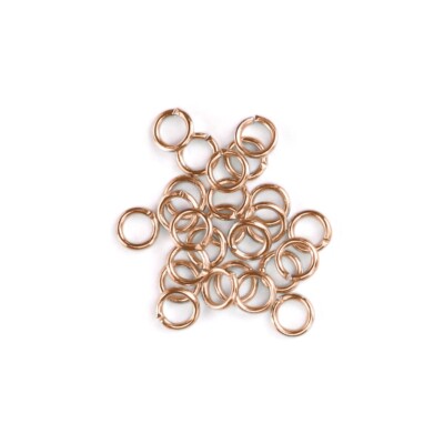 Artisan Jump Rings, Real Rose Gold Plated, 7mm, Jewelry Findings