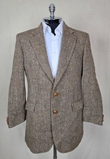 HARRIS TWEED /Readgate Mens VIRGIN WOOL 2 Bttn Vented Herringbone Sportcoat 40 R