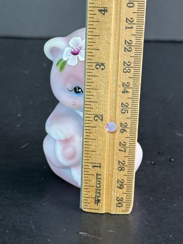 Fenton Blue Burmese Sitting Bear HP Flower Ladybug Figurine - Picture 8 of 8