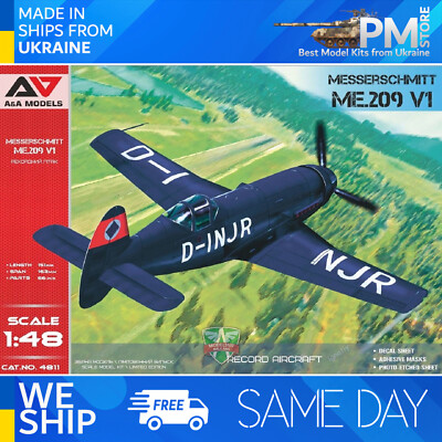 Kit Plastique A&A Messerschmitt Me.209 V4 Prototype - Échelle 1/48, Modèle Haute Vitesse