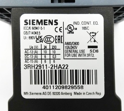 Siemens Sirius 3RT2017-2BB41 E:06 + 3RH2911-2HA22 E:03 + 3RT2916-1BB00 -unused- - Bild 4 von 9
