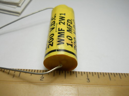 1.0 mfd 200 VDC Poly Fill Wrap Capacitor (NOS, New Old Stock)(QTY 5 ea)D77 - Picture 2 of 3