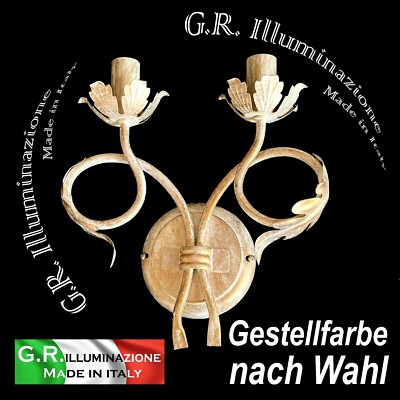 Wandlampe modern vintage Wandlleuchte 2 L. Lampe Elfenbein oder brüniert TANITA
