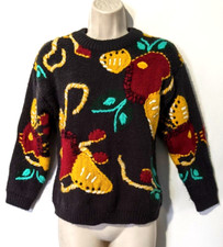 Zara Kids Girls Embroidered Multicolor Sweater Sz 11-12 Acrylic Blend Thick Knit