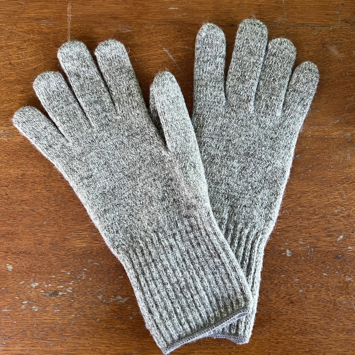 Vintage Wool Gloves Men's XLarge Oatmeal Beige Hunting Ice Fishing