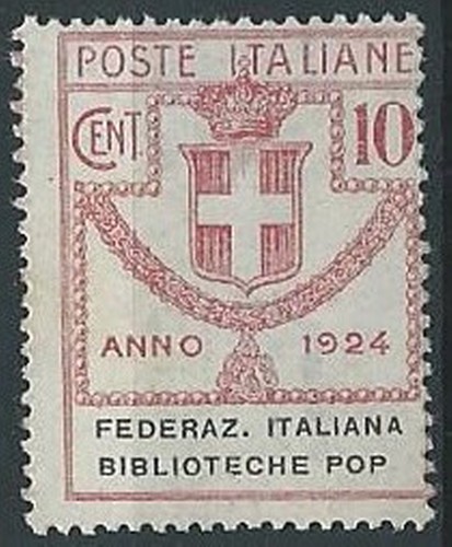 1924 REGNO PARASTATALE 10 CENT VARIETà SENZA PUNTO DOPO POP SENZA GOMMA - W164 - 第 1/1 張圖片