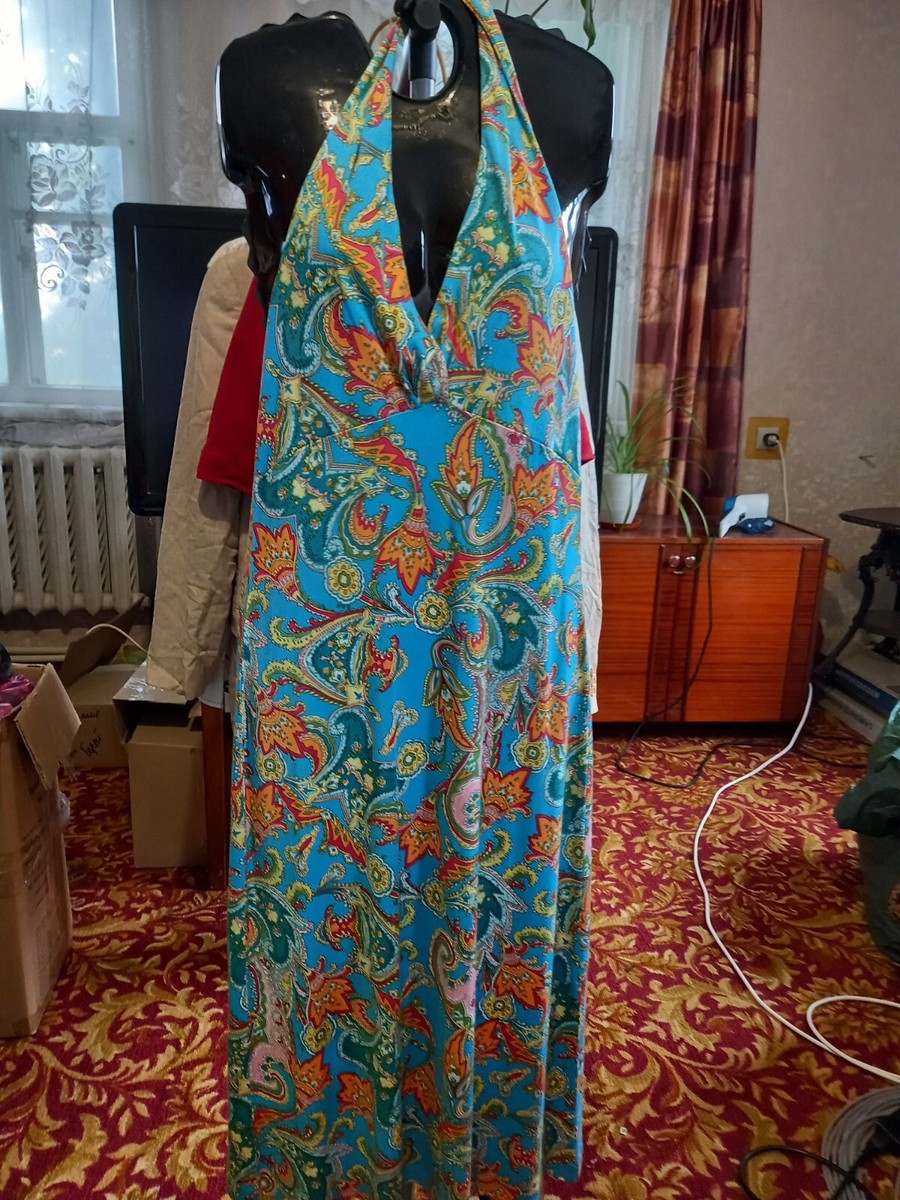 Lauren Ralph Lauren Multicolor Womens Size M Silk Blend Halter Dress