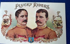 MILITARY vintage POSTCARD col. roosevelt GENERAL WOOD plucky riders U.S. CAVALRY