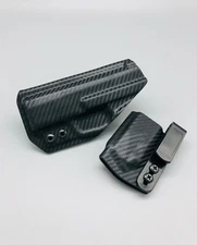 S&W M&P Shield 9mm + MAG ! Black Carbon Fiber Kydex IWB Holster Veteran Made USA