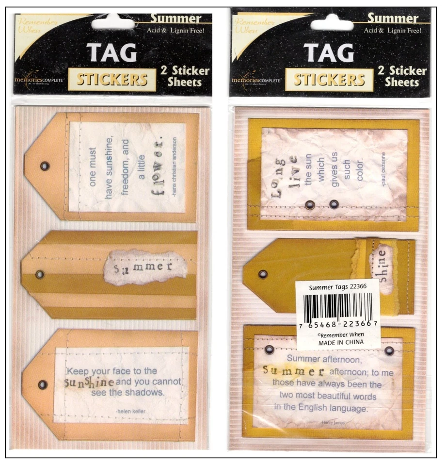 Lot of 10 Tags & Label scrapbook stickers - Paper House, Colorbok, Recollections - Image 4 of 4