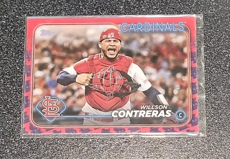 WILSON CONTRERAS 2024 TOPPS SERIES 1 TEAM COLOR BORDER VARIATION #296 CARDINALS