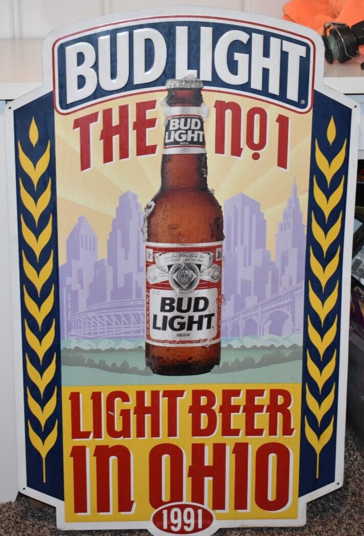 1991 BUD LIGHT TIN SIGN ''THE NO. 1 LIGHT BEER IN OHIO'' 34.5'' | eBay