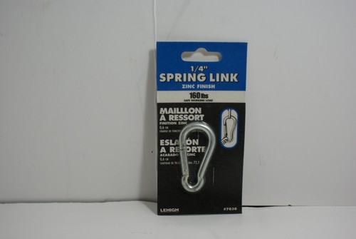 SecureLine 7030 1/4-Inch Spring Link Caribiner Clip Zinc Finish | eBay