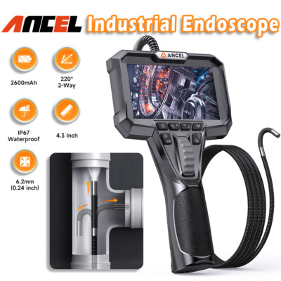 Borescope Industrial Endoscope 6.2mm Articulating 4.3'' Screen 1.6m Copper Tool