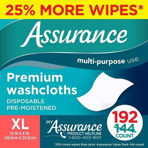 Paños desechables Assurance Premium XL, 192 unidades - paquete de 2 - 25% más - Imagen 5 de 24