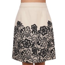 Dolce & Gabbana Flowers Lace Skirt Virgin Wool White Black Skirt 07096