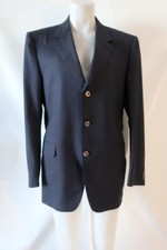 Men Canali Navy Blue 100 Pure Wool Sport Coat Blazer Jacket 50R US/40R