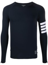 Brand New Thom Browne Compression Long Sleeve Shirt w/ 4 Bar, Size L, Navy