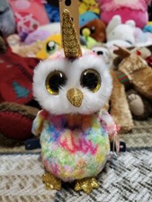 Enchanted Unicorn Owl Ty Beanie Boos 6” Plush Stuffed Animal New Free Shipping