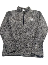 Goat USA Quarter Zip Fleece Lined Sherpa Style Blue Hoodie Jacket Men’s Small