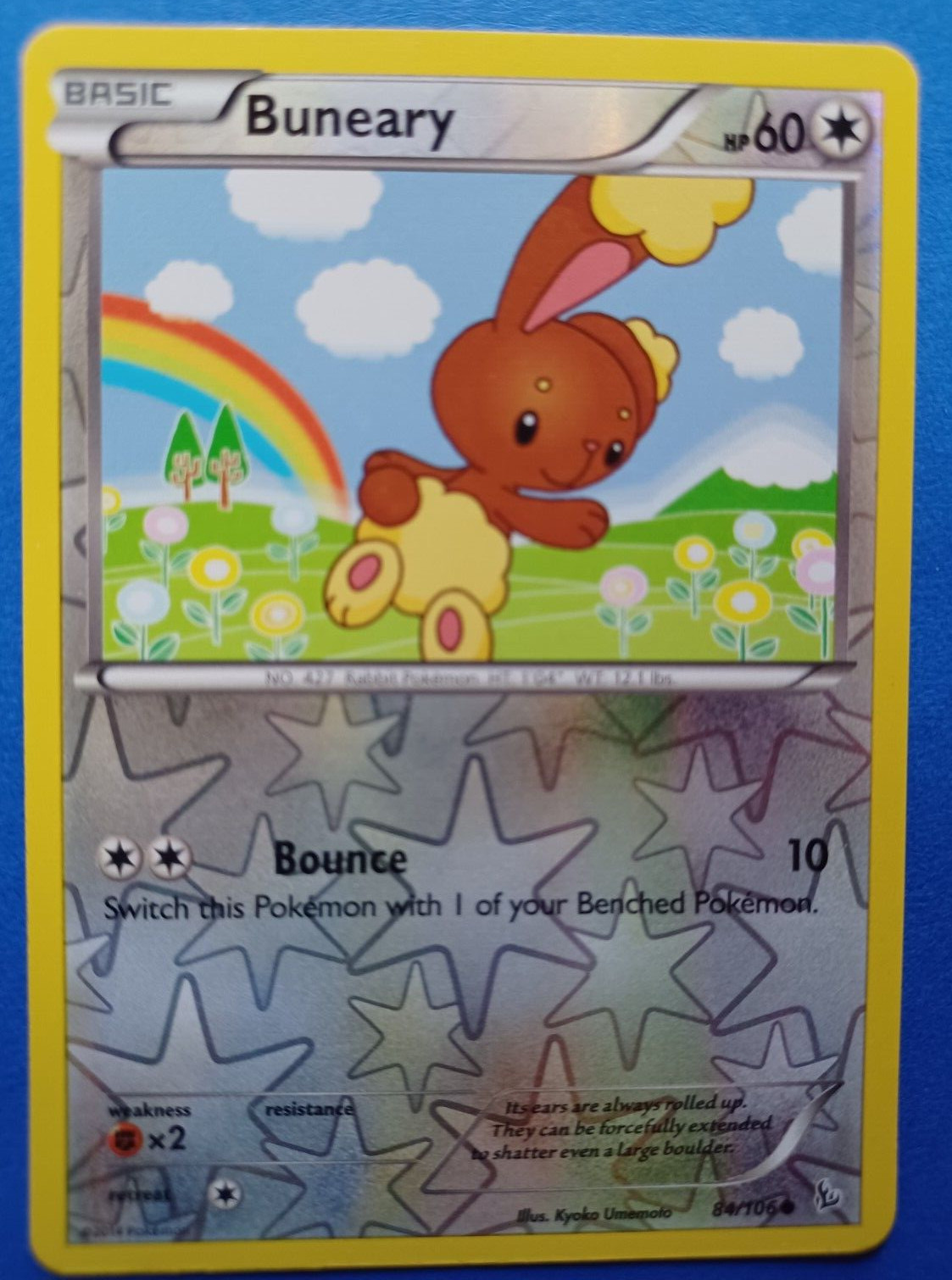POKEMON XY FLASHFIRE BUNEARY #84/106 COMMON REVERSE HOLO VERY LIGHT PLAY