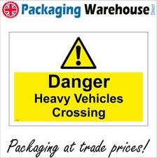 WT183 DANGER HEAVY VEHICLES CROSSING SIGN CONSTRUCTION BUILDING ROAD LORRIES
