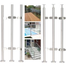 Outdoor Fence Stainless Steel Balustrade Posts Mid/Corner/End Post with Clamps