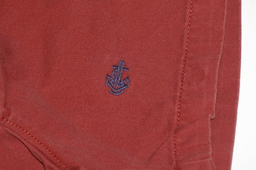 L L BEAN Jungen ziegelrot mit bestickten blauen Ankern Baumwoll-Twill Short Gr. 4T - Bild 2 von 3